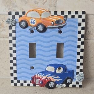 Borders Unlimited Race Car Hot Rod Double Light Wall Plate